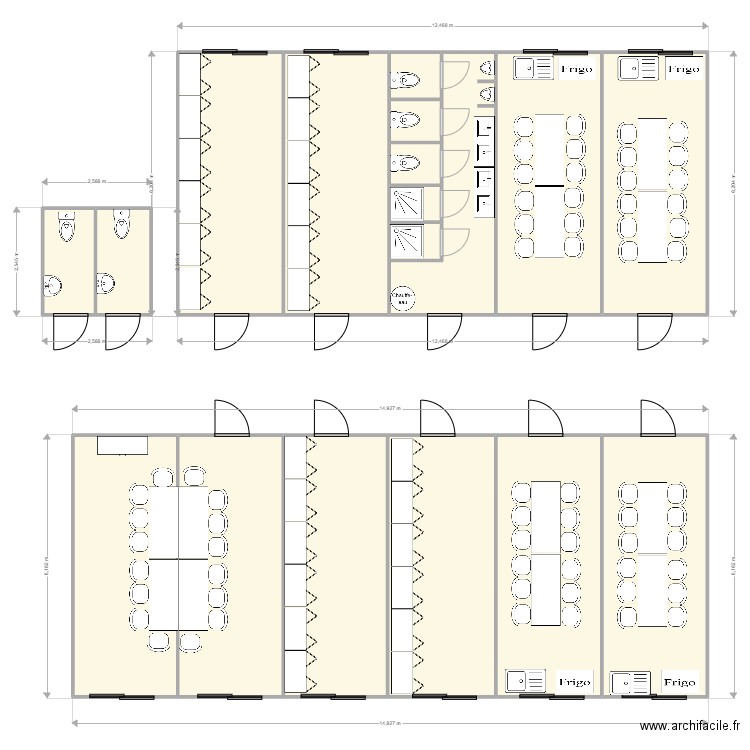 EAB LYON . Plan de 18 pièces et 170 m2