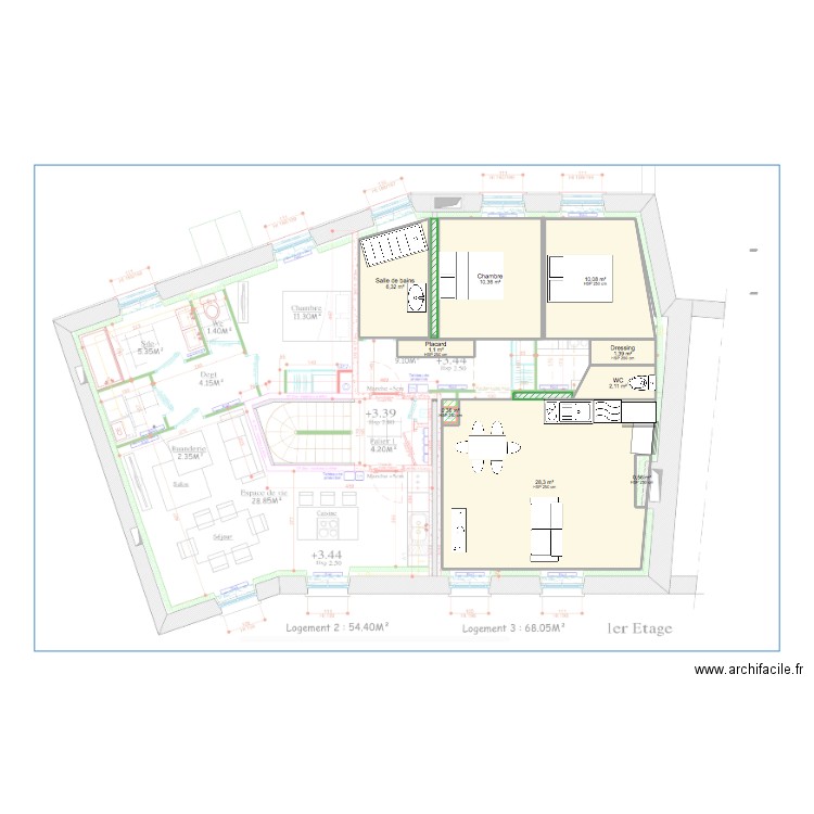 SCI GARNIER 11. Plan de 9 pièces et 61 m2