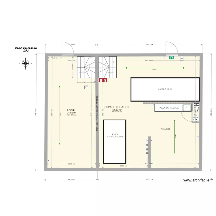 SOUS SOL AVANT TRAVAUX essai. Plan de 