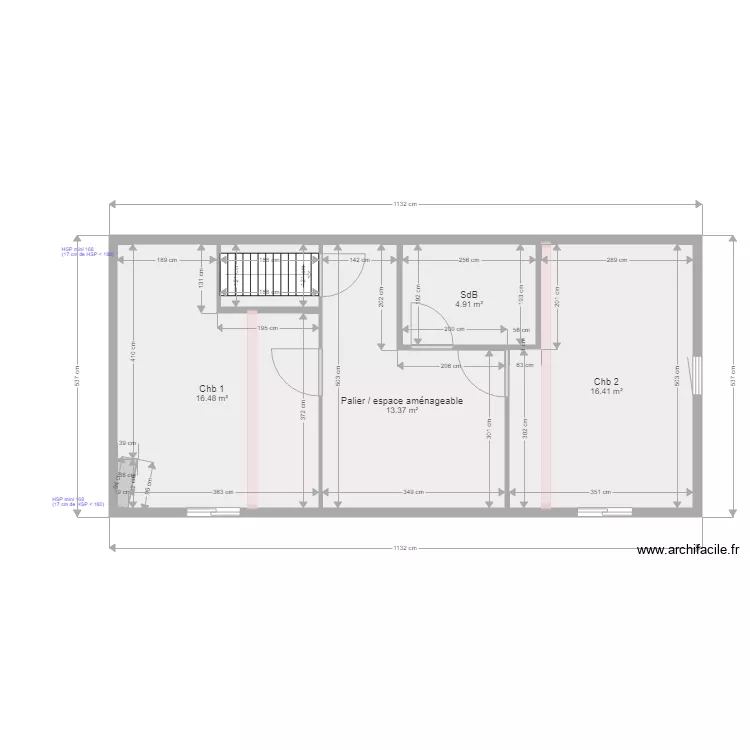 maison &eacute;tage. Plan de 