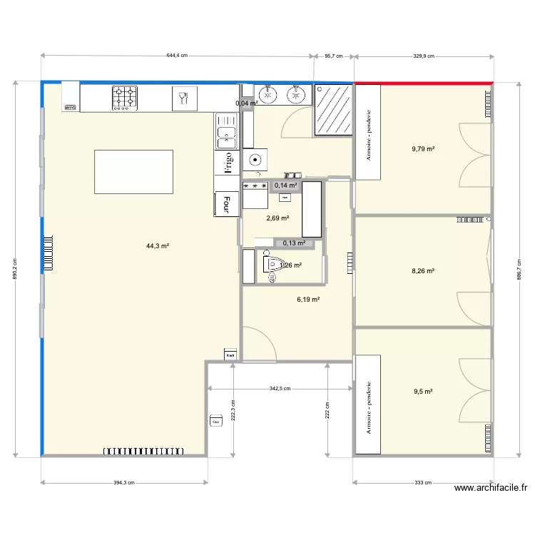 Plan Appt 18 apr&egrave;s travaux. Plan de 