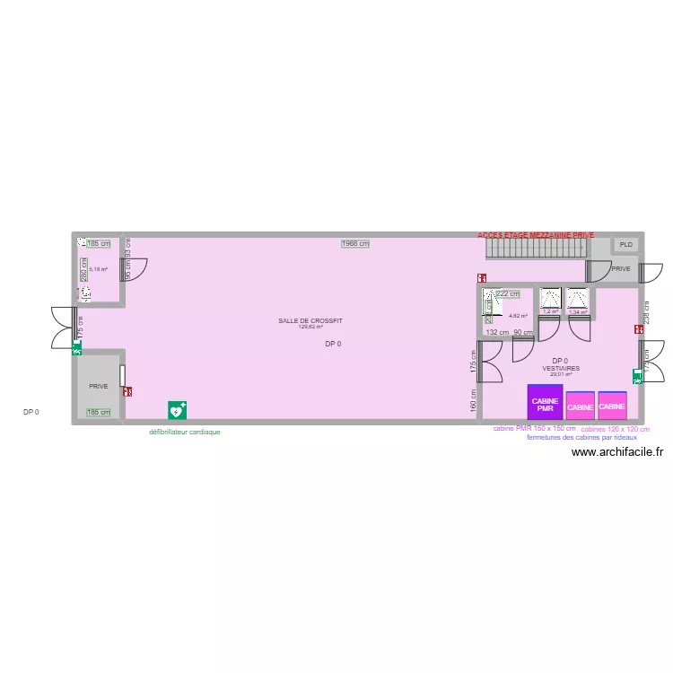 SALLE DE CROSSFIT MONTAUROUX APRES TRAVAUX. Plan de SALLE DE CROSSFIT MONTAUROUX APRES TRAVAUX. Plan de