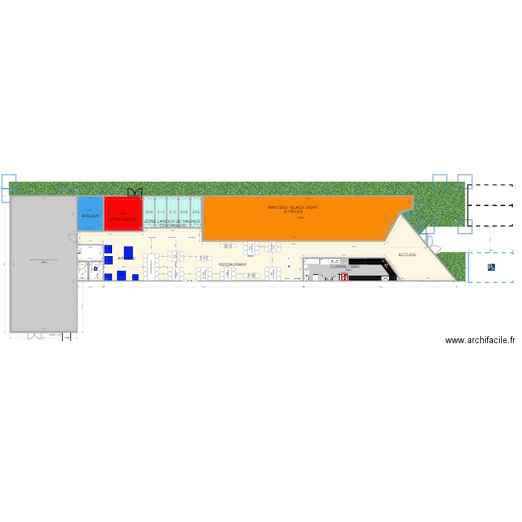 LOCAL BOE PROJET MINIGOLF. Plan de 14 pièces et 469 m2