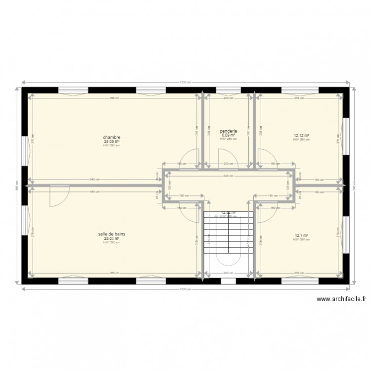 étage projet V3. Plan de 0 pièce et 0 m2