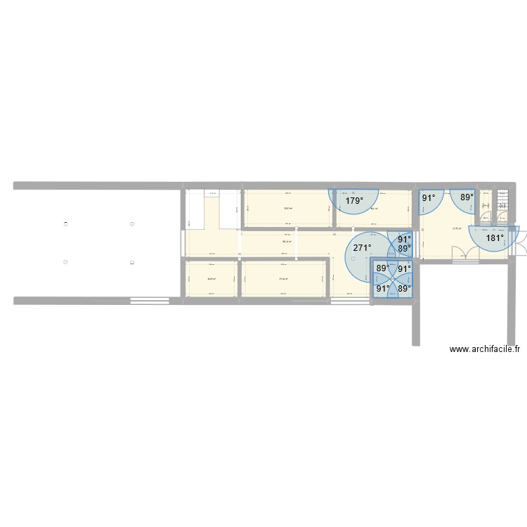 Grange 2. Plan de 9 pièces et 159 m2
