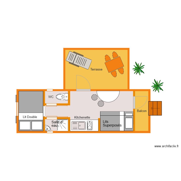 Roulotte Rustique avec sanitaire. Plan de 0 pièce et 0 m2