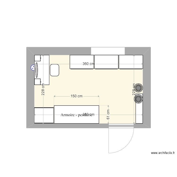 RezDeChausse. Plan de 1 pièce et 8 m2