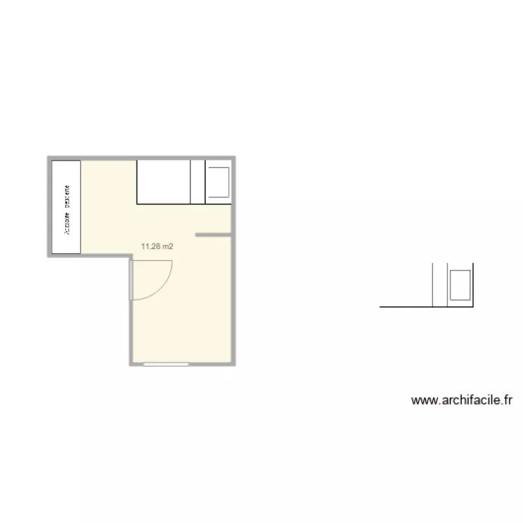 chambre au 1er lamb&eacute;. Plan de 