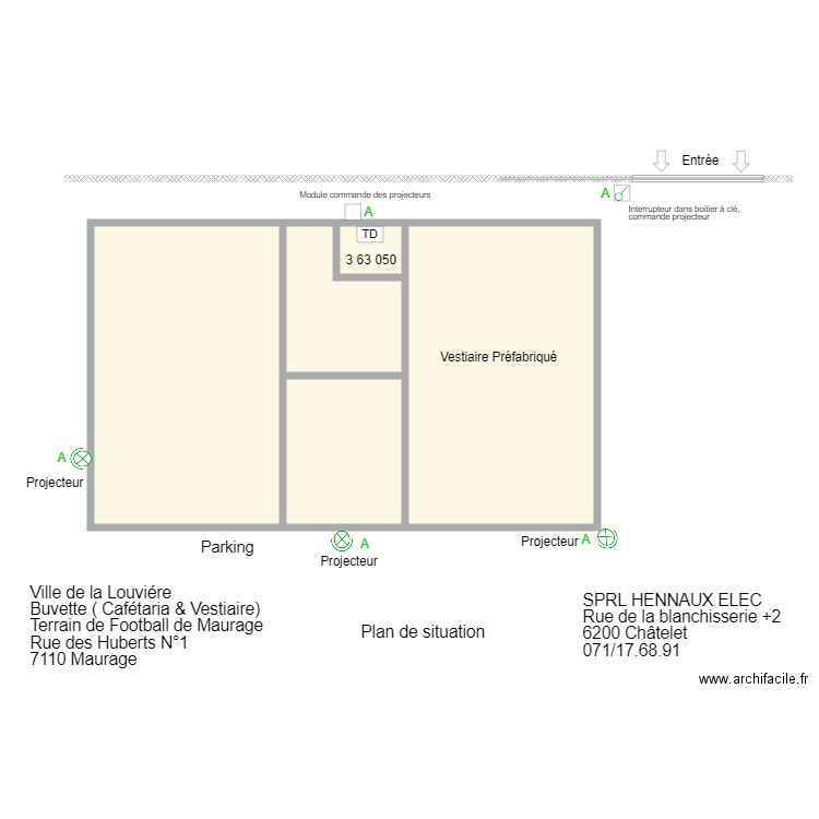 maurage préfabriquer. Plan de 4 pièces et 209 m2