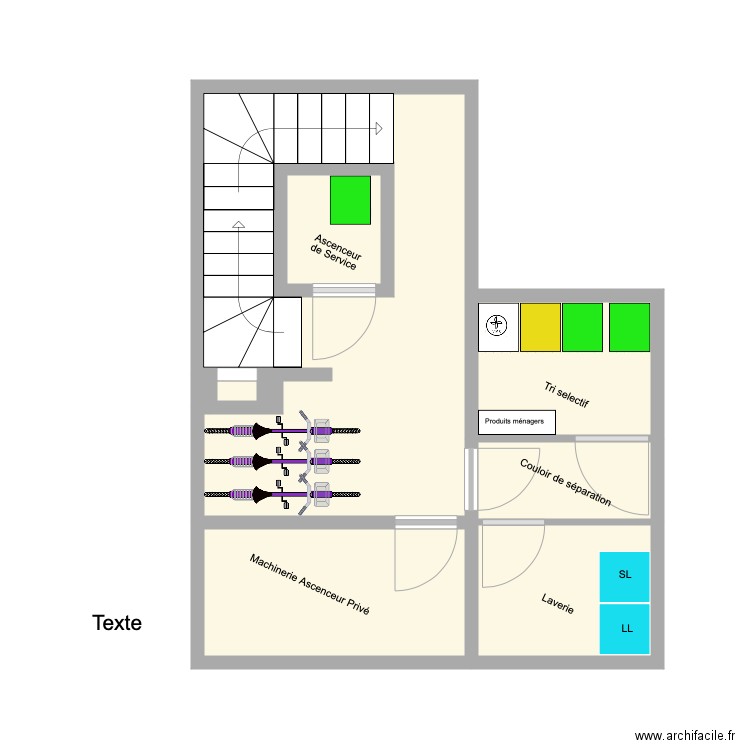 Local Laverie et Poubelles et vélos. Plan de 0 pièce et 0 m2