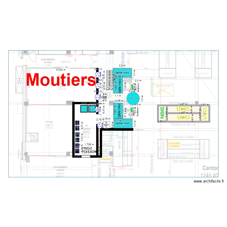 moutiers. Plan de 5 pièces et 10 m2