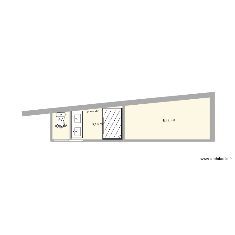 details . Plan de 3 pièces et 11 m2