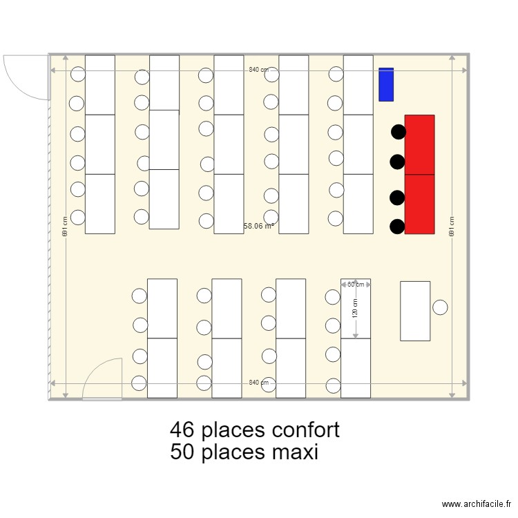 etsup Montsouris salle 12 Ouest. Plan de 0 pièce et 0 m2