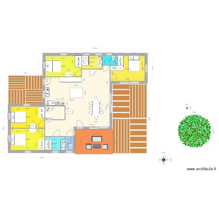 V3.3.2 - SH 130 m2 - 2023-03-10. Plan de 9 pièces et 174 m2