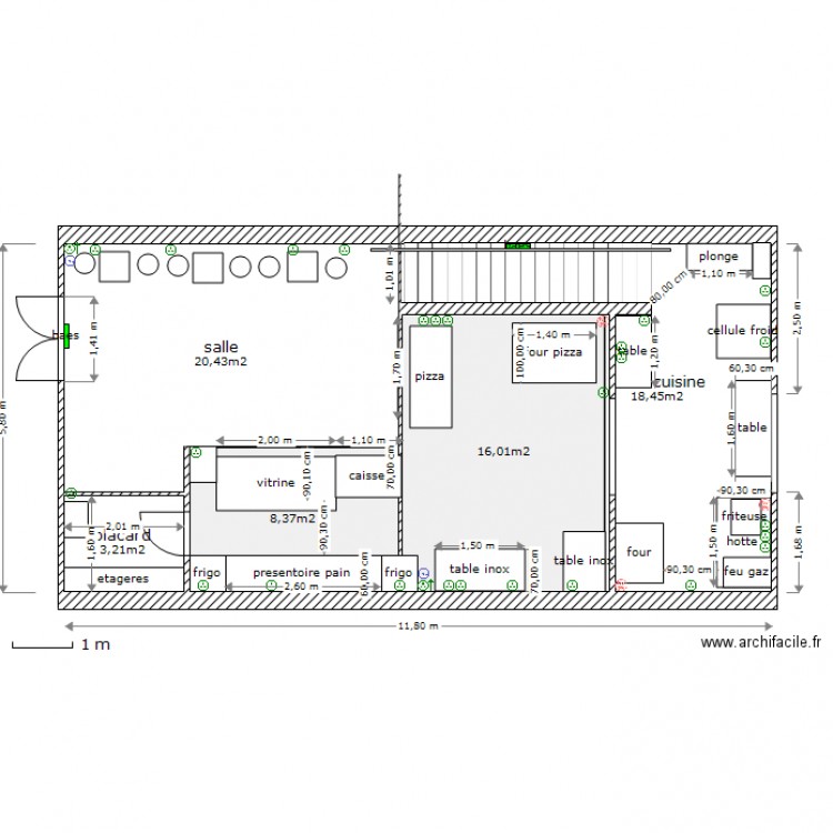 salle,office cuisine rdc 14/03. Plan de 0 pièce et 0 m2