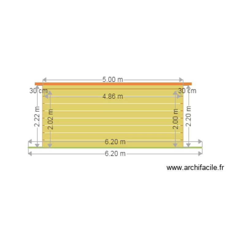 FACADE EST ABRI BOIS. Plan de 