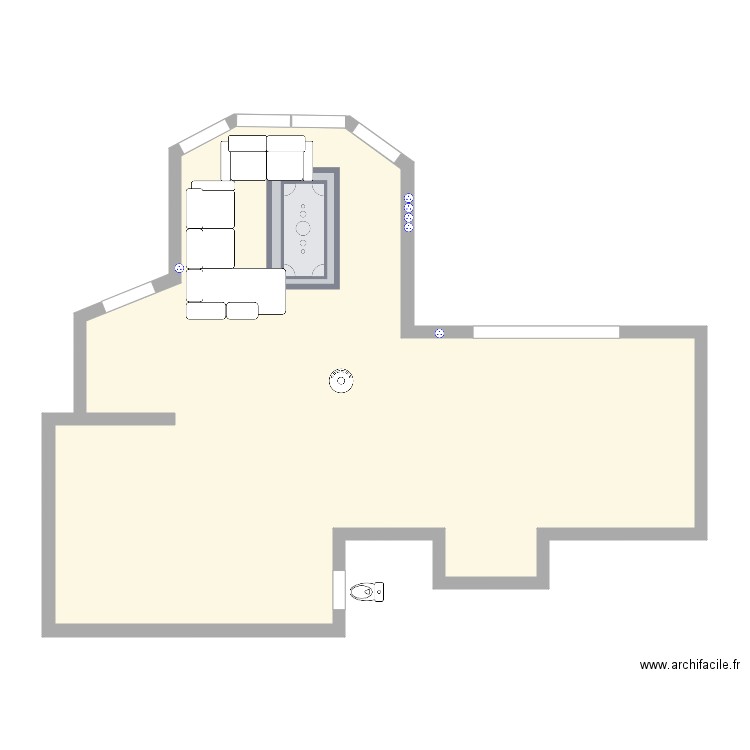 salon. Plan de 1 pièce et 82 m2