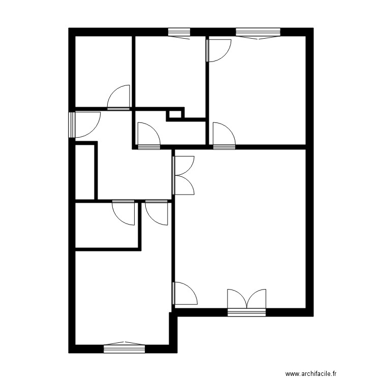 WARICHE. Plan de 10 pièces et 61 m2