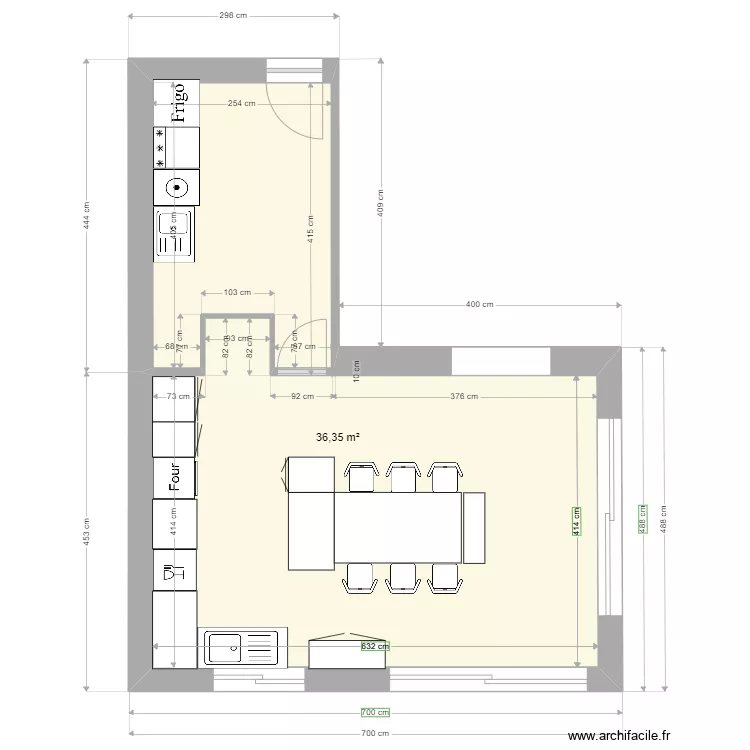 Extension cuisine.. Plan de 