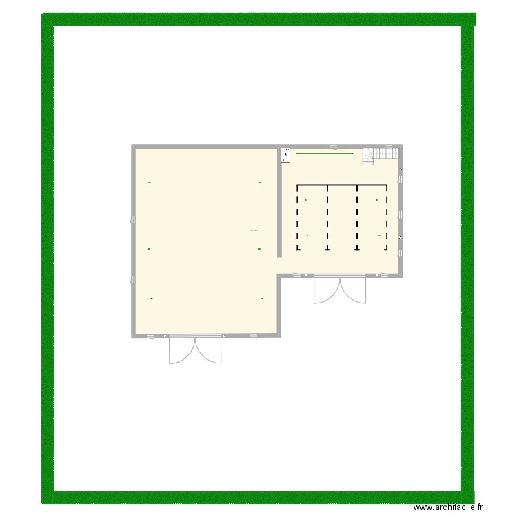 entrepots coterg. Plan de 4 pièces et 336 m2