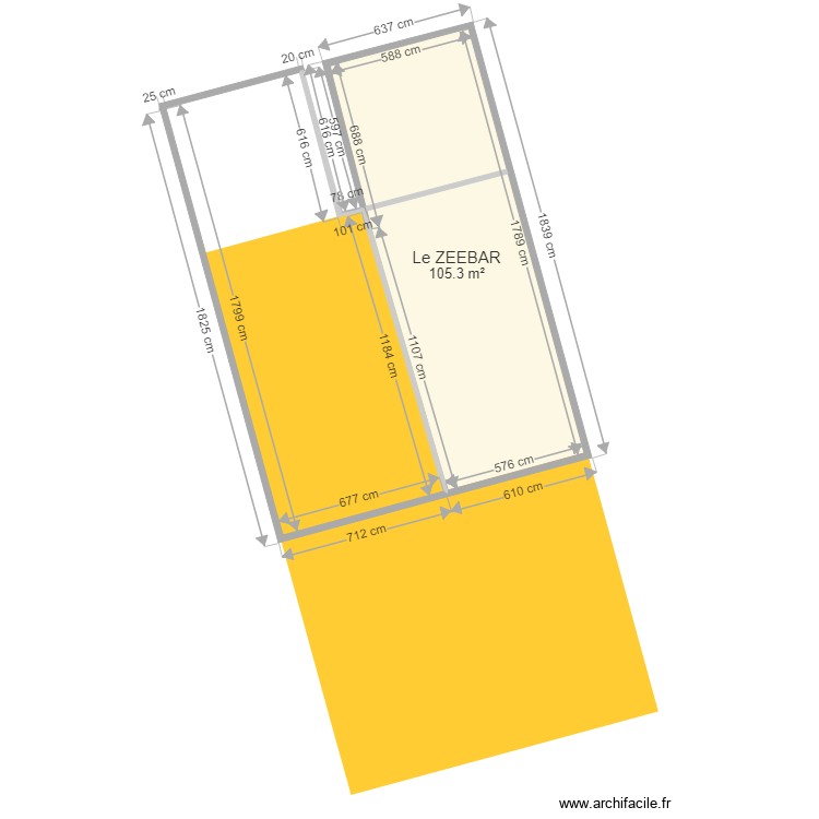 zeebar . Plan de 0 pièce et 0 m2