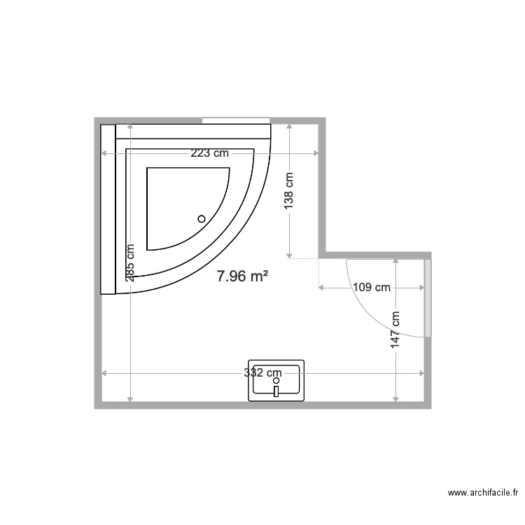 SDB EXISTANT DUFLOT. Plan de 0 pièce et 0 m2