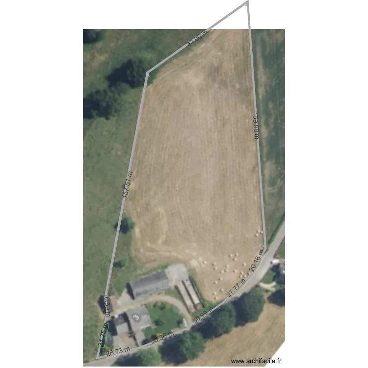 Terrain Dimensions Parcelle cultivable. Plan de 