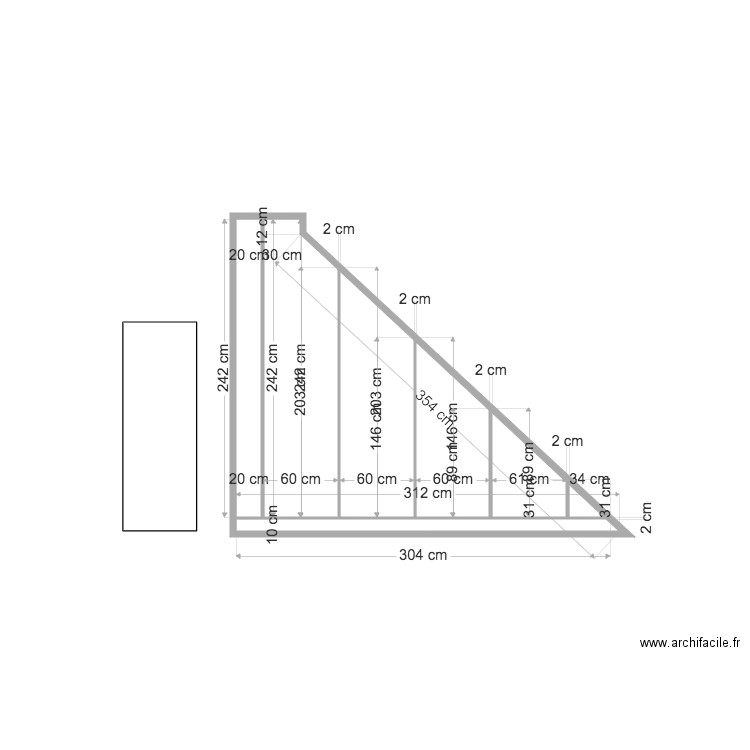 placard escalier. Plan de 0 pièce et 0 m2