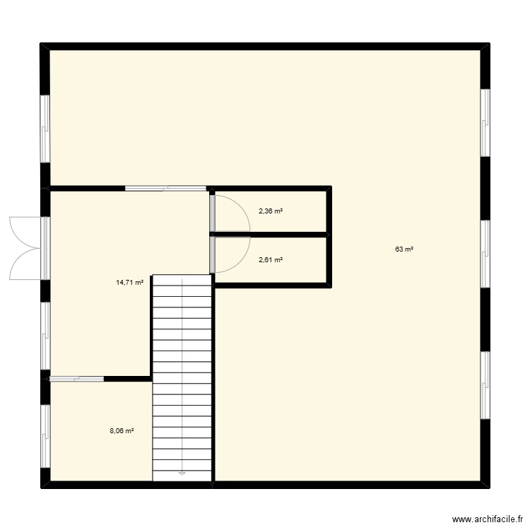 MAISON CAMPAGNE SECONDAIRE. Plan de 5 pièces et 91 m2