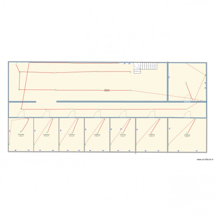 PLAN D'APPARTEMENT HOTEL . Plan de 8 pièces et 251 m2