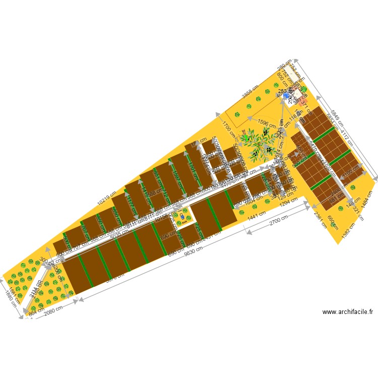 Jardin partagé V16 HD. Plan de 2 pièces et 29 m2