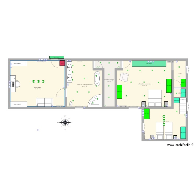 PLAN ETAGE 2019. Plan de 0 pièce et 0 m2