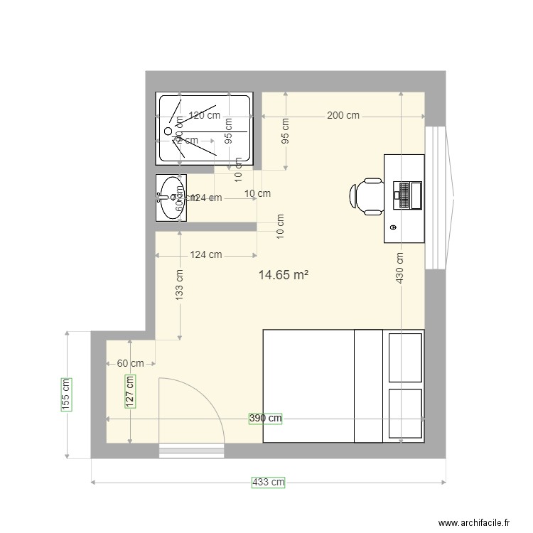 CHAMBRE ALISON. Plan de 0 pièce et 0 m2