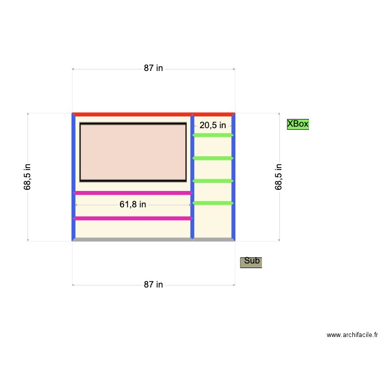 Basement Wall Side View3. Plan de 0 pièce et 0 m2