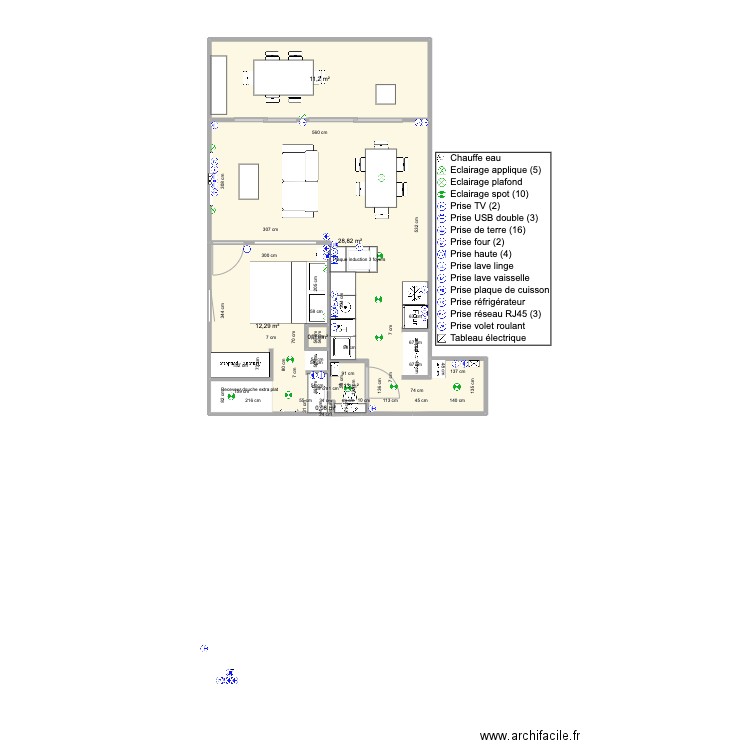 Santa Clara 2 face mer 43m2 V5. Plan de 0 pièce et 0 m2