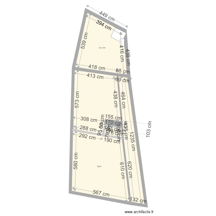 maison rdc couloir salon  cuisine et zone escalier  b2. Plan de 0 pièce et 0 m2