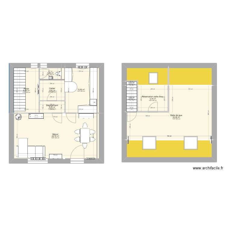 R1 et combles. Plan de 0 pièce et 0 m2