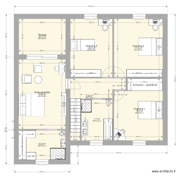 ouiza 1er etage. Plan de 0 pièce et 0 m2