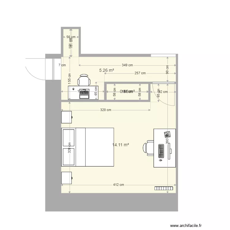 chambre amis . Plan de 