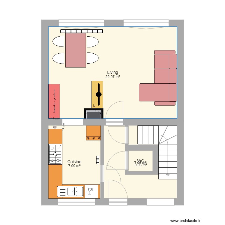 Magnolia rez avec meubles. Plan de 0 pièce et 0 m2