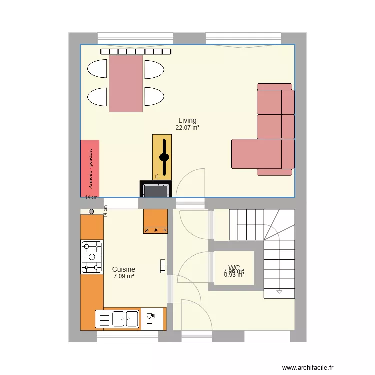 Magnolia rez avec meubles. Plan de 