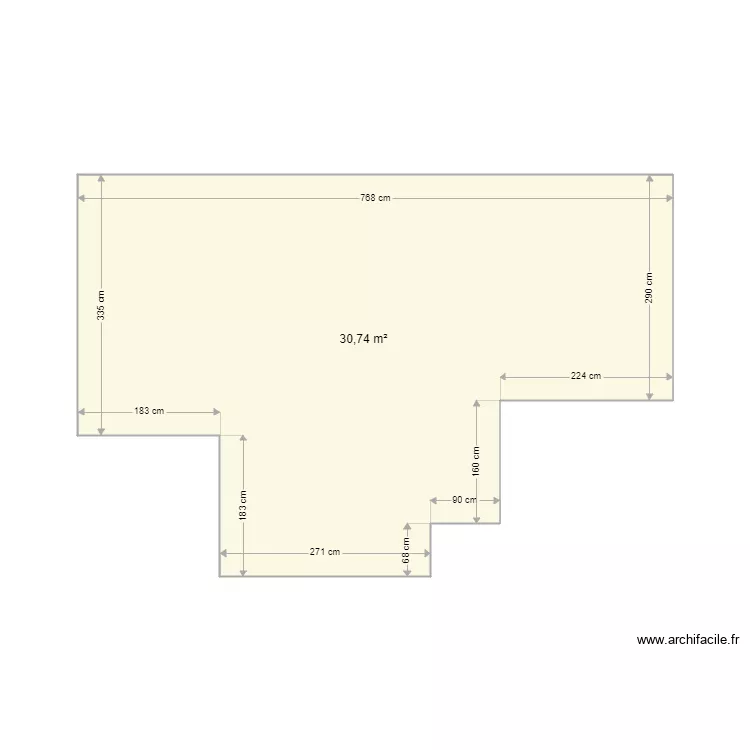Appart Souch&eacute; Salon. Plan de 