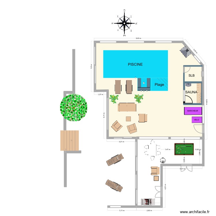 Espace d&eacute;tente cot&eacute; cuisine V8. Plan de 0 pièce et 0 m2