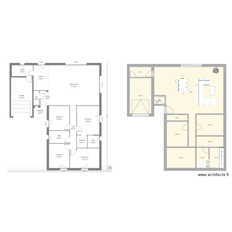 Projet maison AXL 2. Plan de 11 pièces et 142 m2