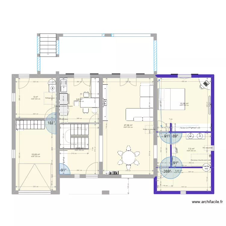 Plan maison (sans couloir). Plan de 11 Pièces et 153 m² Plan maison (sans couloir). Plan de 11 Pièces et 153 m²