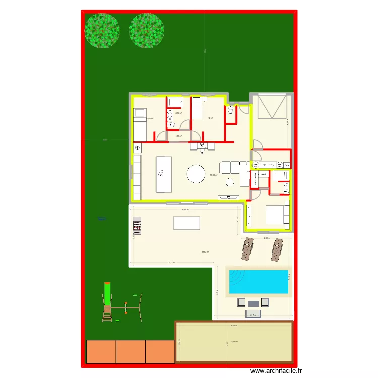 Plan ECS habitat. Plan de 