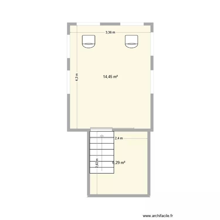 Tonne Martinoulet. Plan de 2  et 21 m²