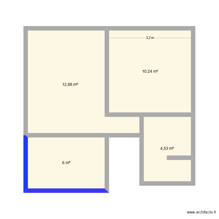 PLAN 01 MATI. Plan de 4 pièces et 34 m2