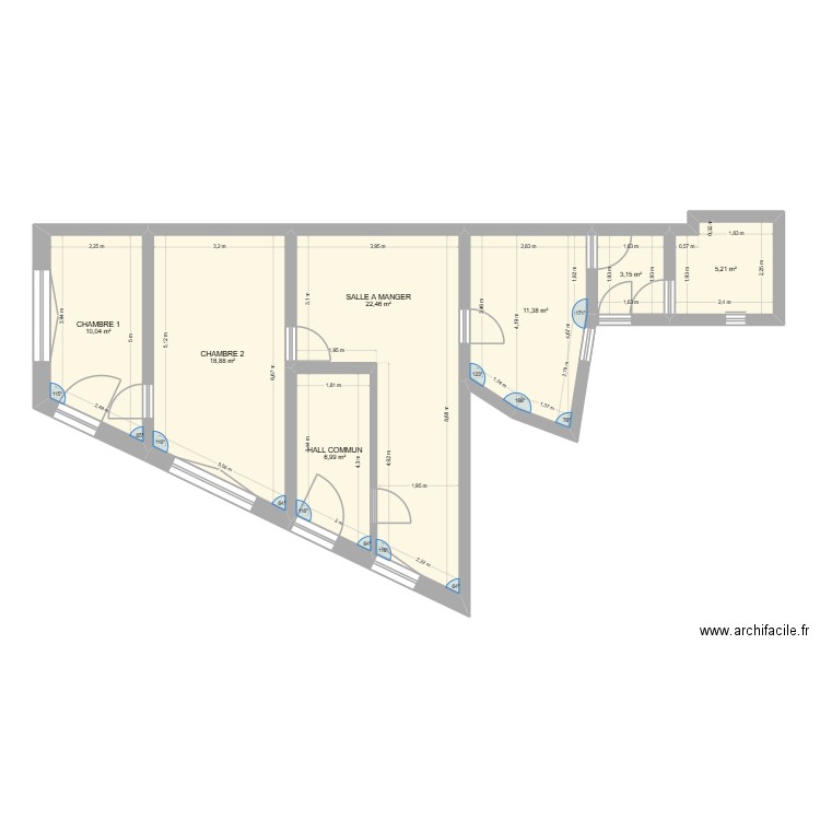 MARCI. Plan de 19 pièces et 198 m2