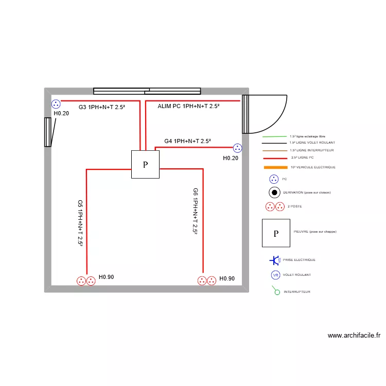FABIEN PC. Plan de 1  et 16 m²